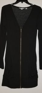 Black Knit Zipper Dress